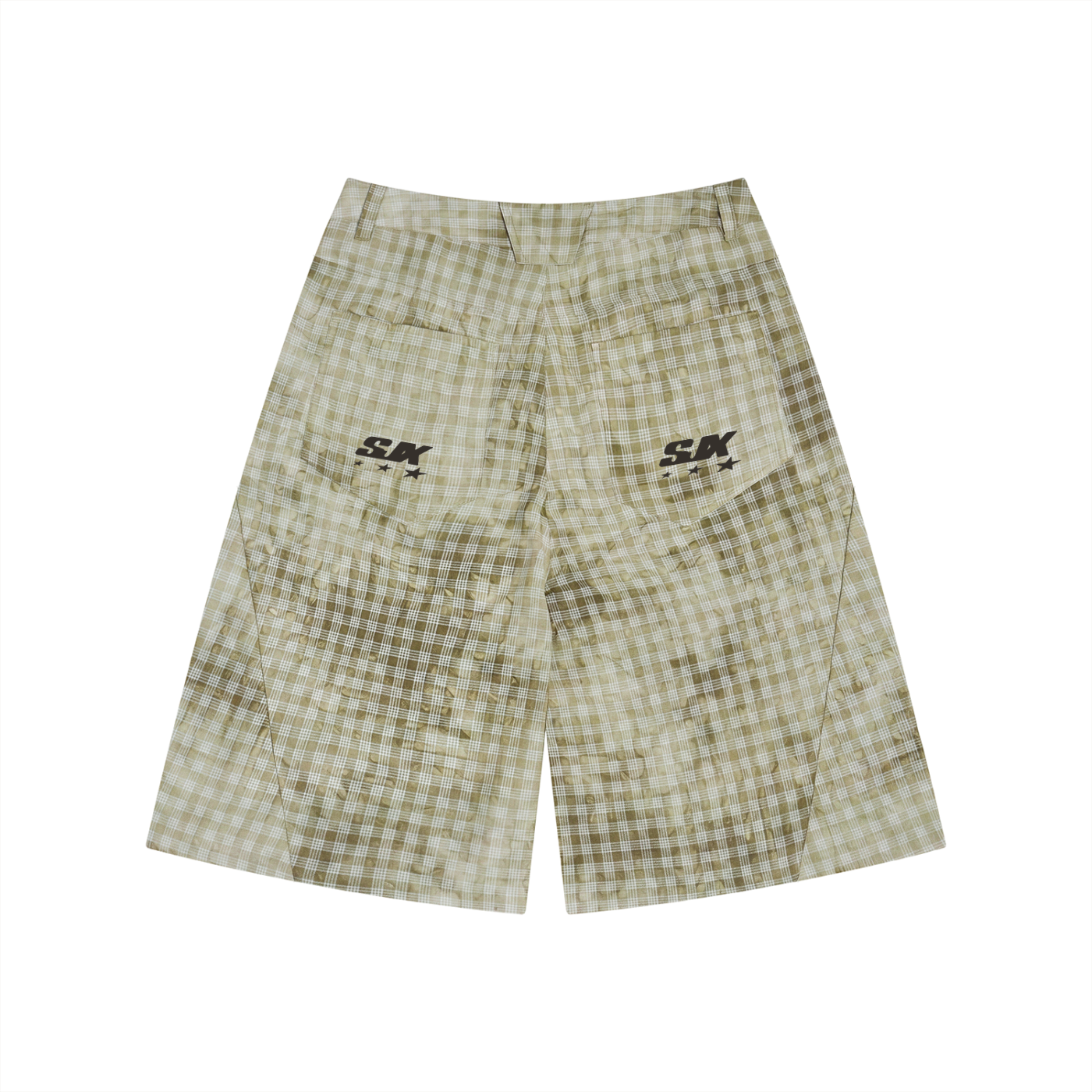 Unisex Vintage Wash Plaid Shorts