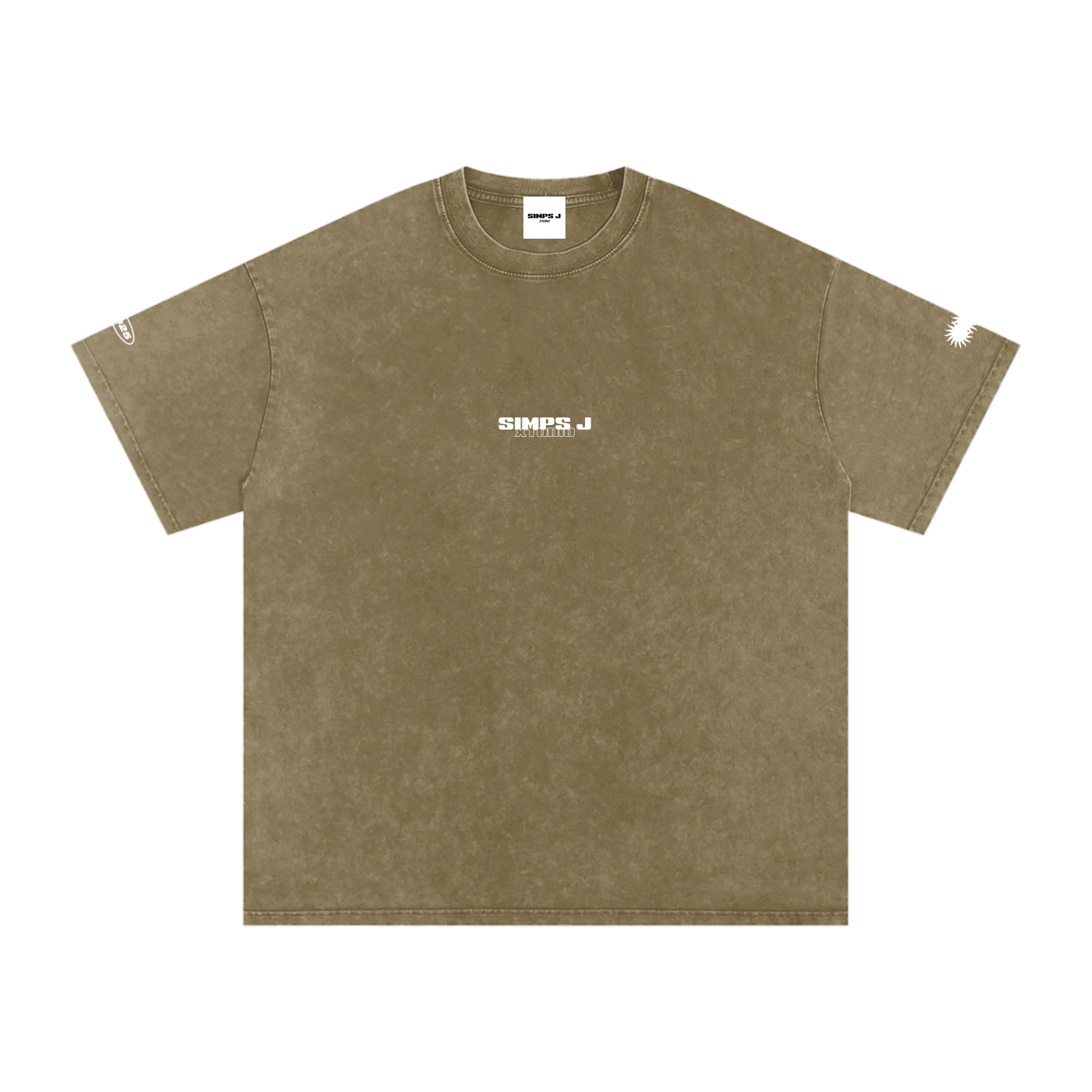 Camiseta de algodón oversize con efecto nieve