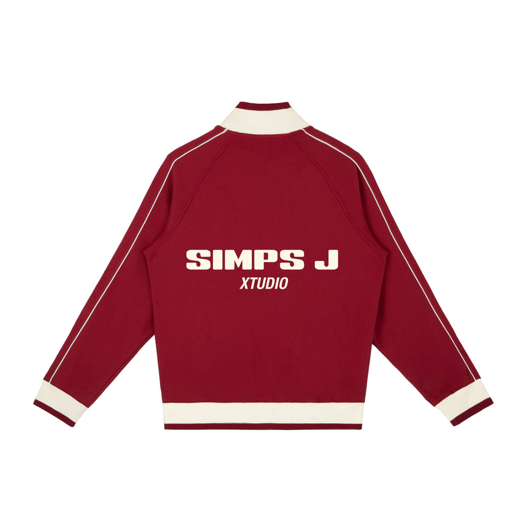 Color Block Raglan Sleeve Zip Track Jacket