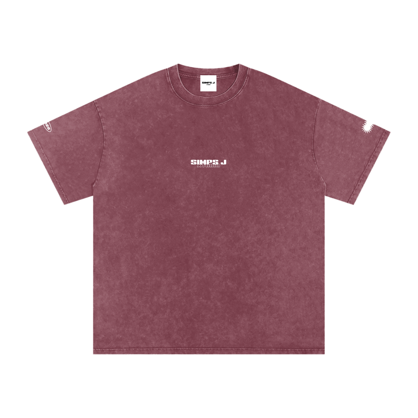 Camiseta de algodón oversize con efecto nieve