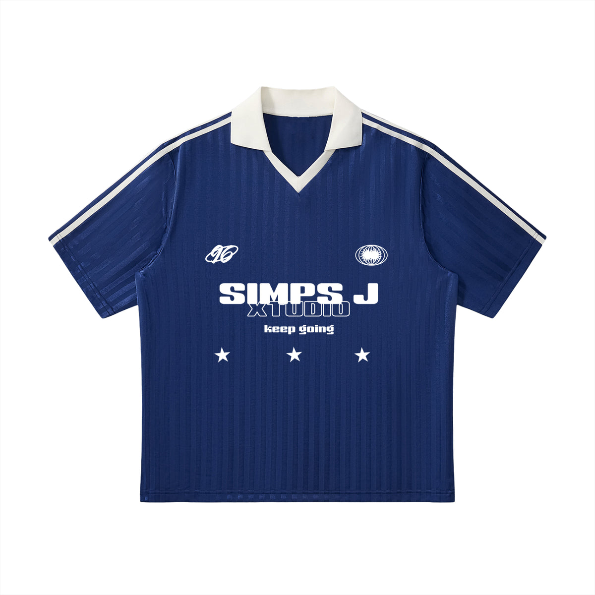 Contrast Collar Striped Soccer Jersey