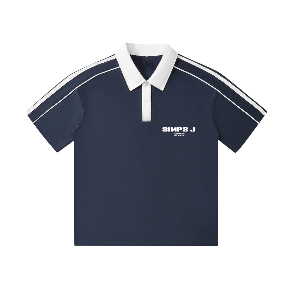 Contrast Collar Short-Sleeve Polo Shirt