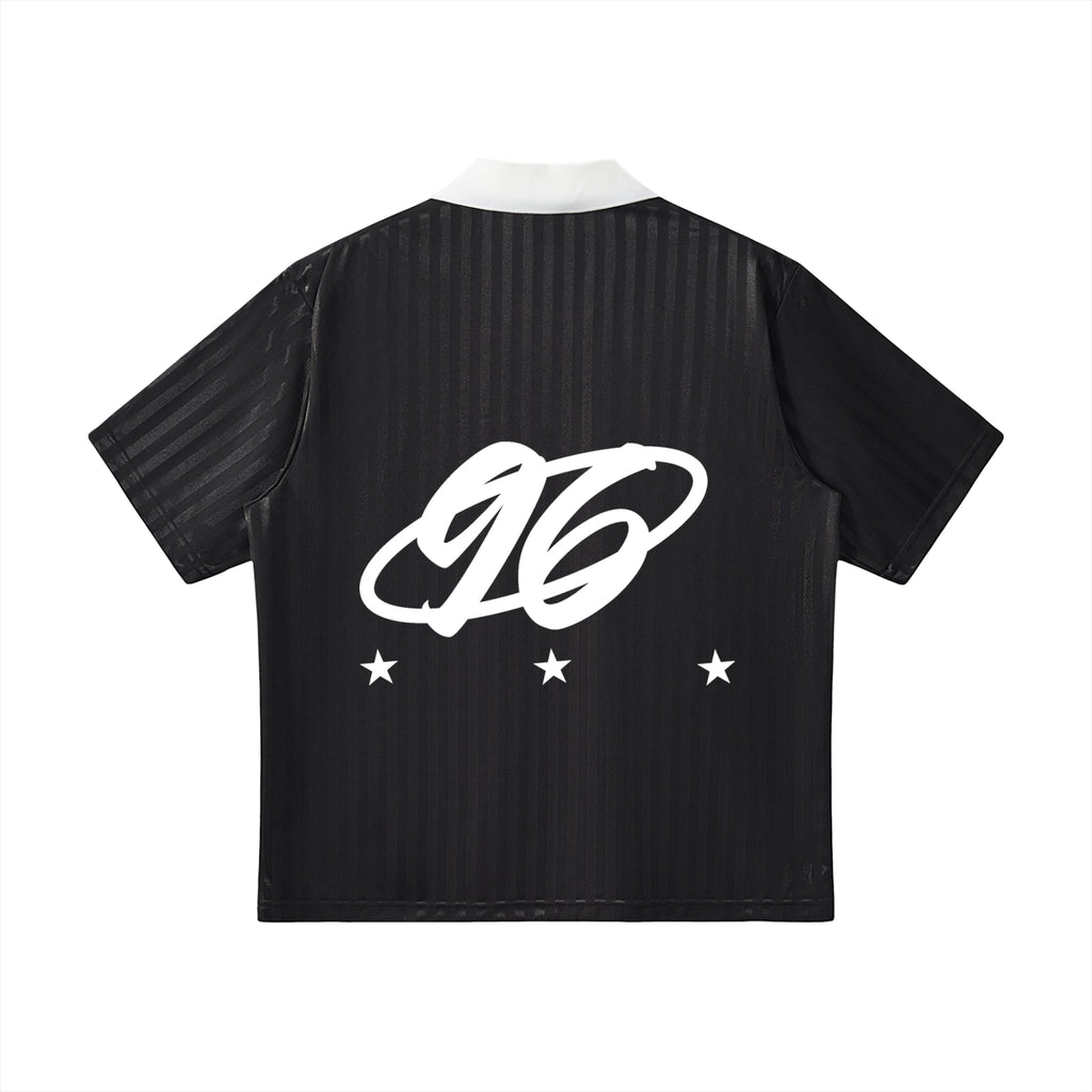 Contrast Collar Striped Soccer Jersey