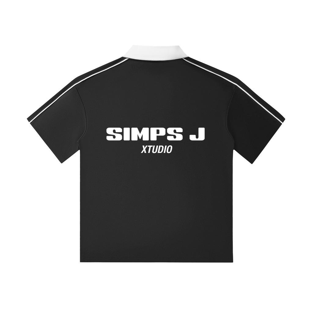 Contrast Collar Short-Sleeve Polo Shirt