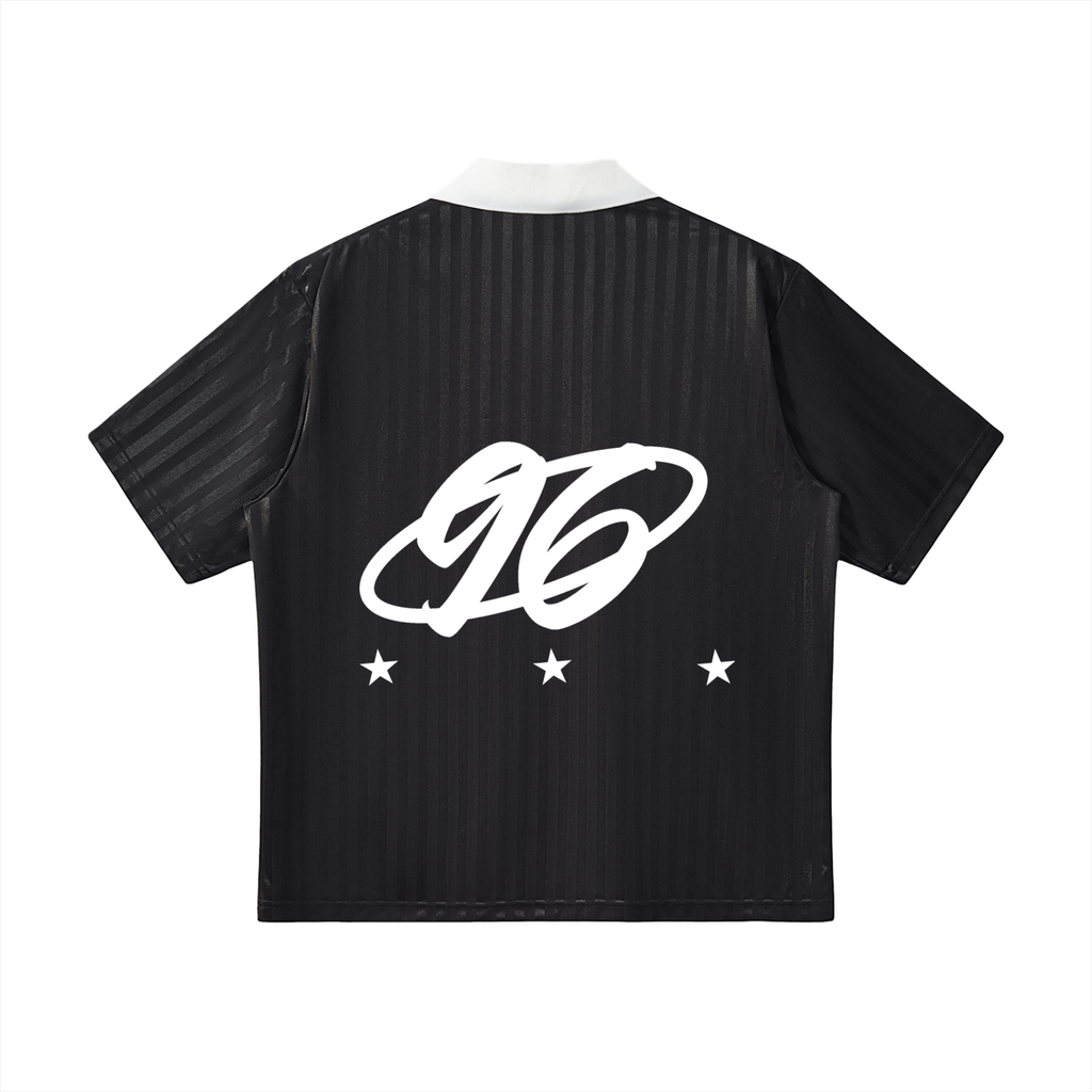 Contrast Collar Striped Soccer Jersey