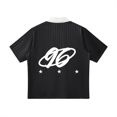 Camiseta de fútbol a rayas con cuello en contraste