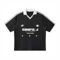 Contrast Collar Striped Soccer Jersey