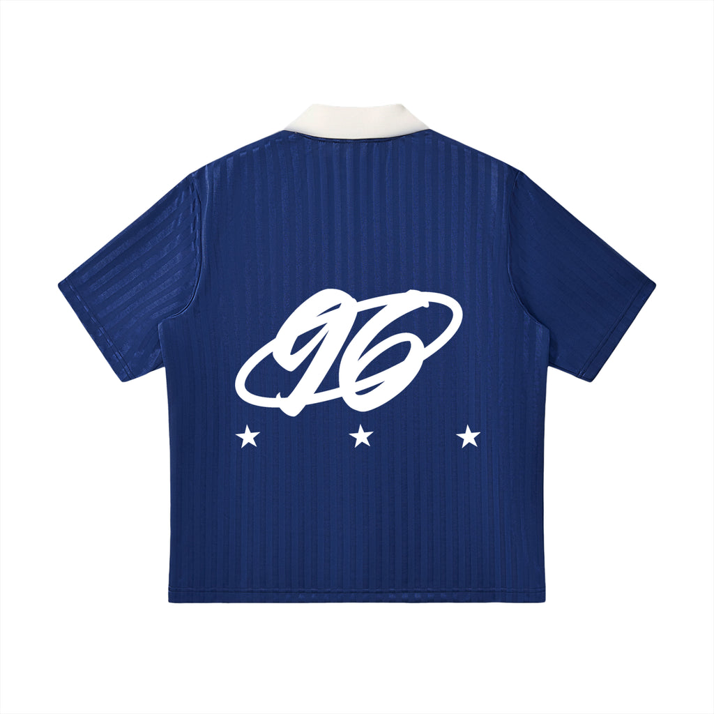 Contrast Collar Striped Soccer Jersey