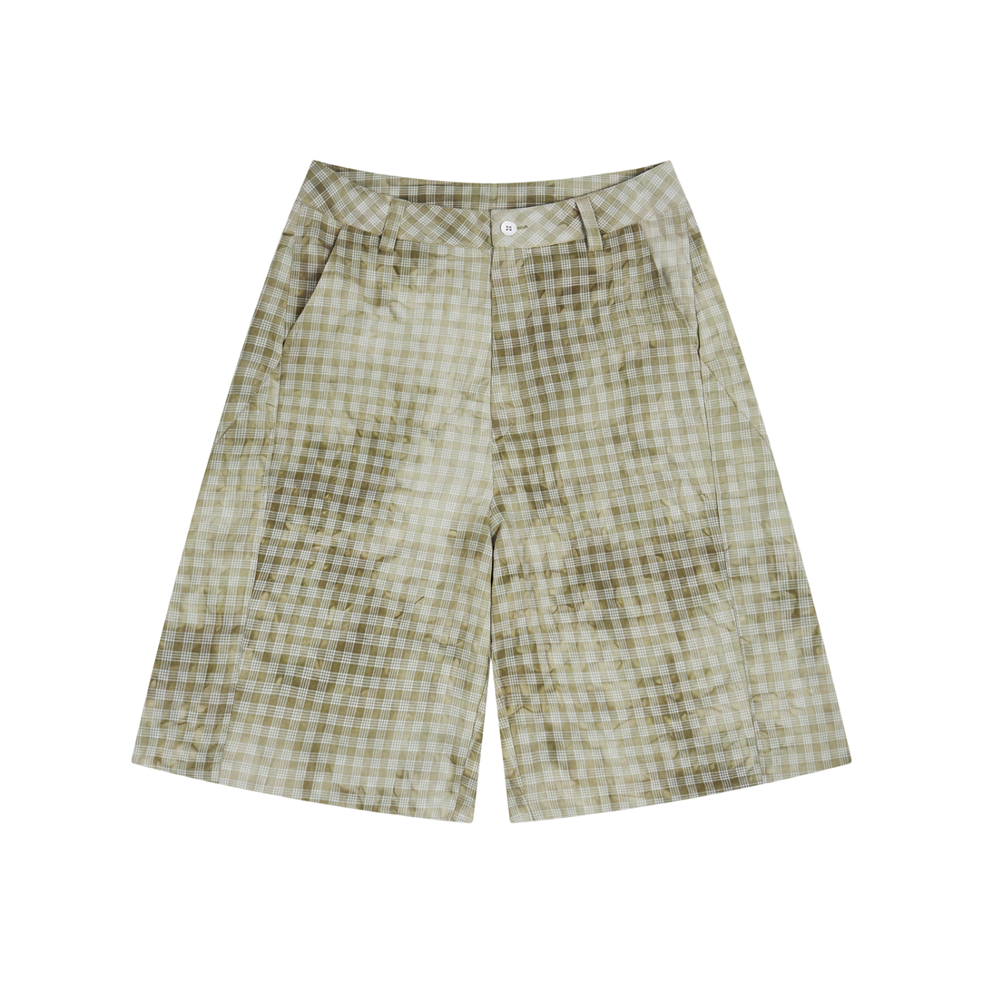 Unisex Vintage Wash Plaid Shorts
