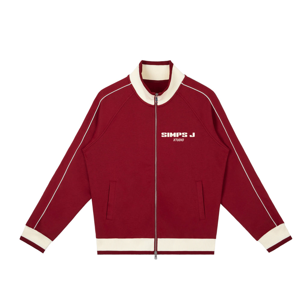 Color Block Raglan Sleeve Zip Track Jacket