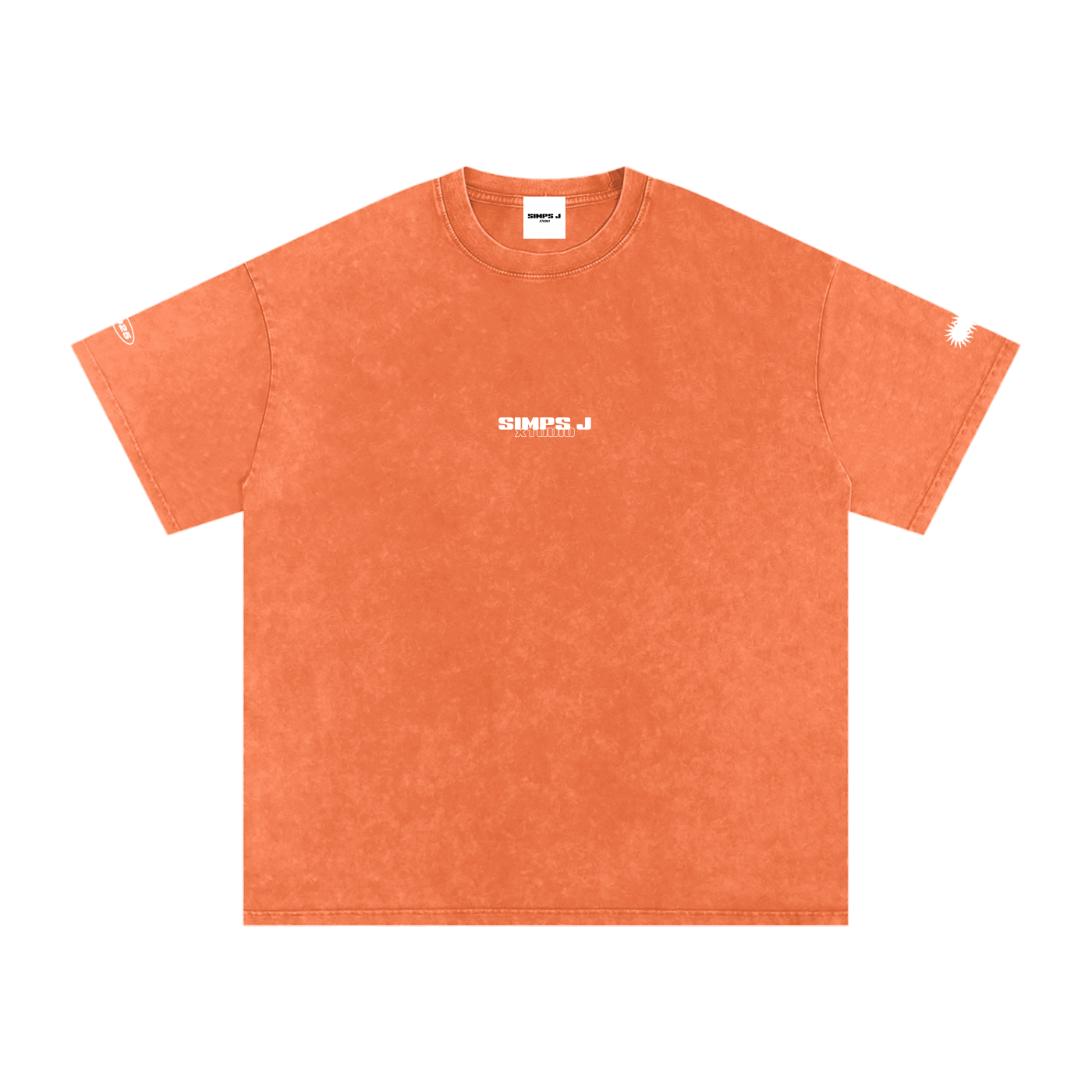 Camiseta de algodón oversize con efecto nieve