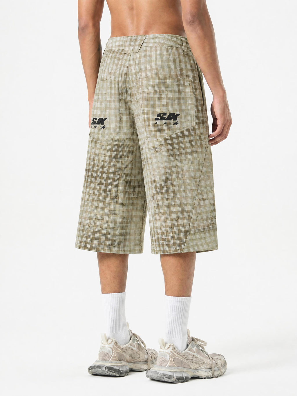Unisex Vintage Wash Plaid Shorts