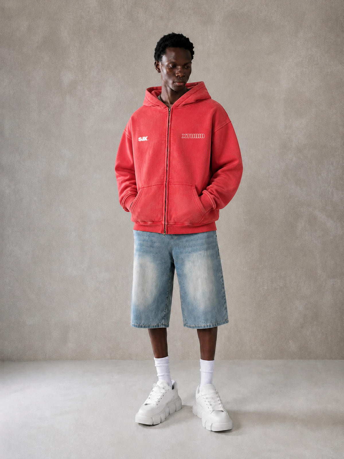 Zip-Through Boxy Fleece Hoodie